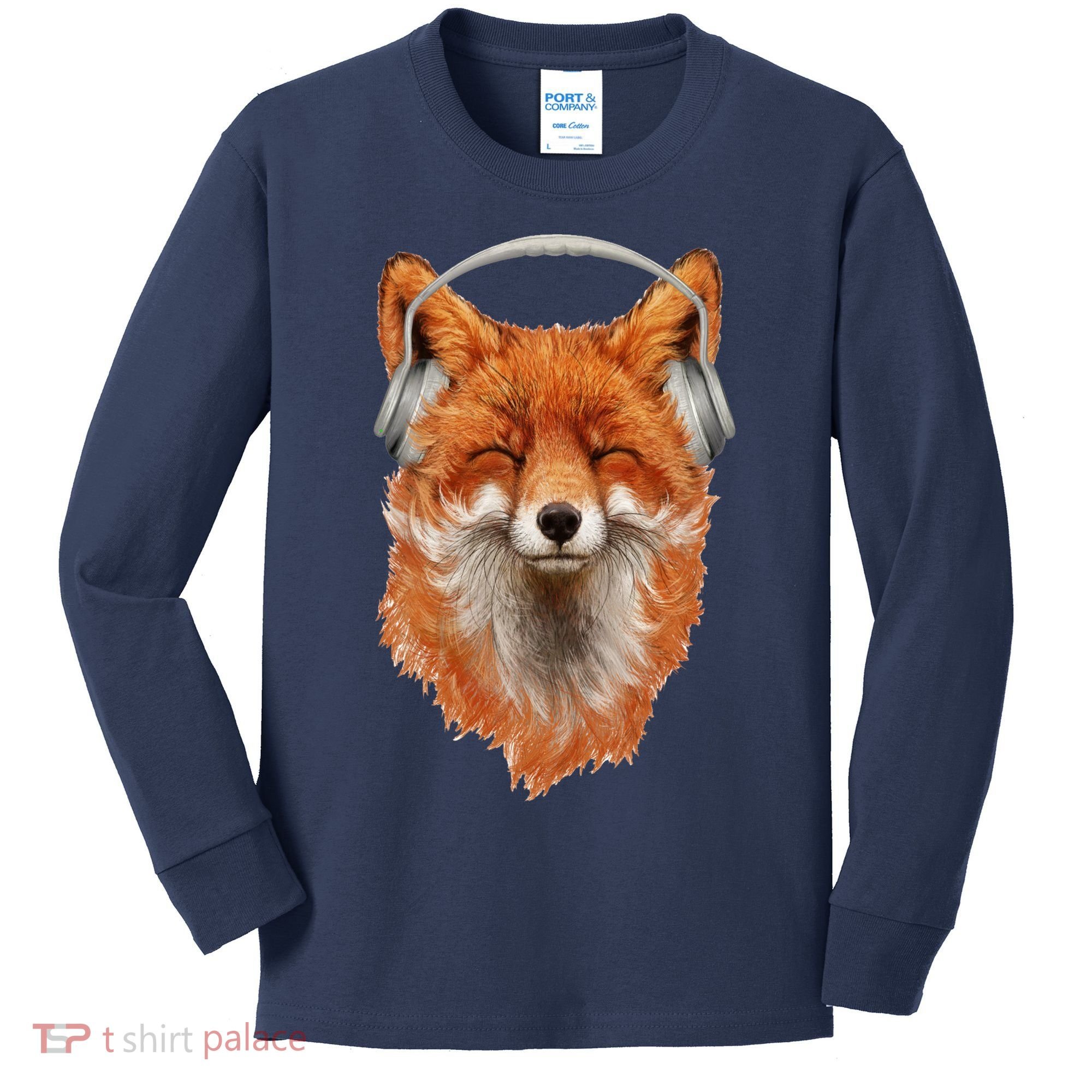 Smiling Musical Fox Kids Long Sleeve Shirt