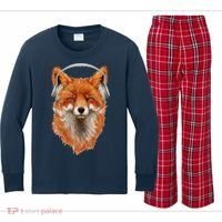 Smiling Musical Fox Kids Long Sleeve Plaid Pajama Set thumb 0