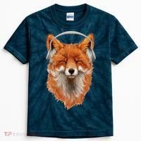 Smiling Musical Fox Kids Tie-Dye T-Shirt thumb 0