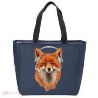Smiling Musical Fox Tote Bag thumb 0