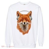Smiling Musical Fox Garment-Dyed Sweatshirt thumb 0