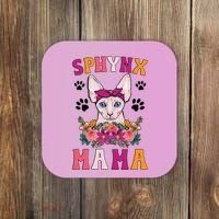 Sphynx Mama Flowers Sphynx Owner Sphynx Cat Mom Sphynx Girl Coaster thumb 0