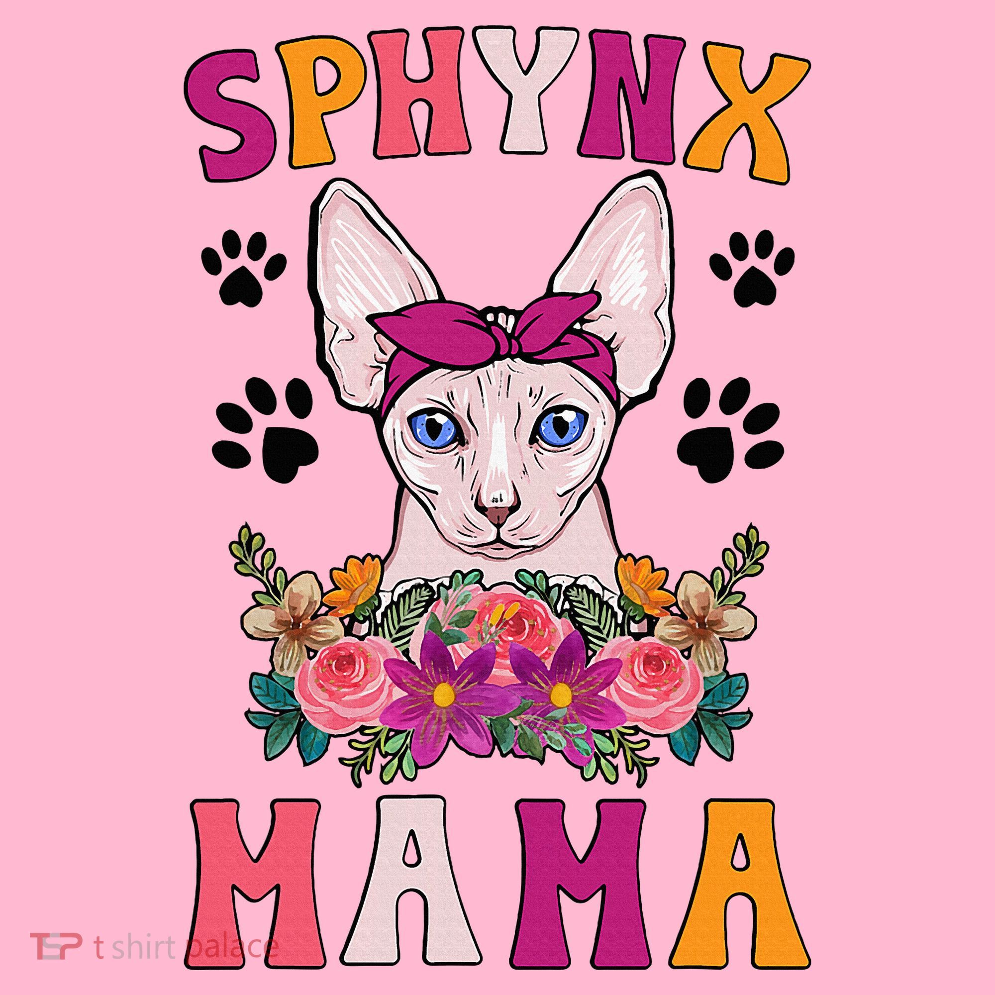 Sphynx Mama Flowers Sphynx Owner Sphynx Cat Mom Sphynx Girl Coaster