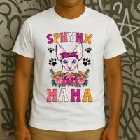 Sphynx Mama Flowers Sphynx Owner Sphynx Cat Mom Sphynx Girl T-Shirt thumb 3