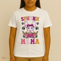 Sphynx Mama Flowers Sphynx Owner Sphynx Cat Mom Sphynx Girl T-Shirt thumb 4