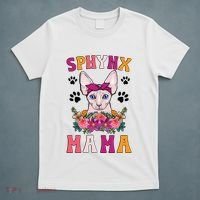 Sphynx Mama Flowers Sphynx Owner Sphynx Cat Mom Sphynx Girl T-Shirt thumb 5