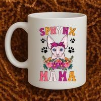 Sphynx Mama Flowers Sphynx Owner Sphynx Cat Mom Sphynx Girl Coffee Mug thumb 2