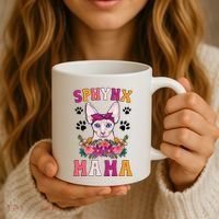Sphynx Mama Flowers Sphynx Owner Sphynx Cat Mom Sphynx Girl Coffee Mug thumb 3
