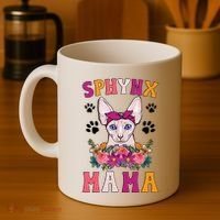 Sphynx Mama Flowers Sphynx Owner Sphynx Cat Mom Sphynx Girl Coffee Mug thumb 4