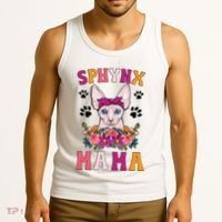 Sphynx Mama Flowers Sphynx Owner Sphynx Cat Mom Sphynx Girl Tank Top thumb 3