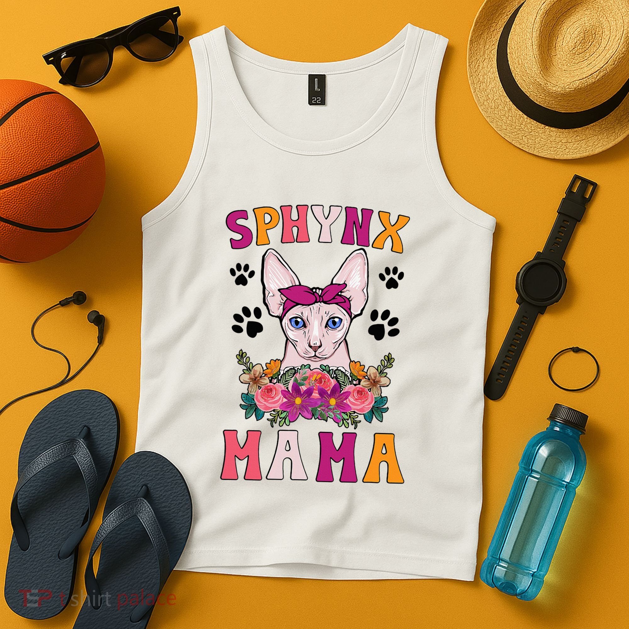 Sphynx Mama Flowers Sphynx Owner Sphynx Cat Mom Sphynx Girl Tank Top