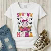 Sphynx Mama Flowers Sphynx Owner Sphynx Cat Mom Sphynx Girl Women's T-Shirt thumb 3