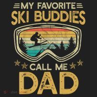 Skiing My Favorite Ski Buddies Call Me Dad Beanie thumb 2