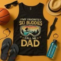 Skiing My Favorite Ski Buddies Call Me Dad Tank Top thumb 4