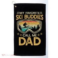 Skiing My Favorite Ski Buddies Call Me Dad Golf Towel thumb 0