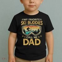 Skiing My Favorite Ski Buddies Call Me Dad Toddler T-Shirt thumb 2