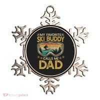 Skiing My Favorite Ski Buddy Calls Me Dad Gift Ornament thumb 0