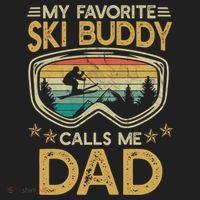 Skiing My Favorite Ski Buddy Calls Me Dad Gift Hat thumb 2