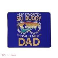 Skiing My Favorite Ski Buddy Calls Me Dad Gift Mousepad thumb 0