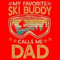 Skiing My Favorite Ski Buddy Calls Me Dad Gift Santa Hat thumb 1
