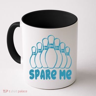 Spare Me Funny Bowling Gift With Bowling Pins Coffee Mug