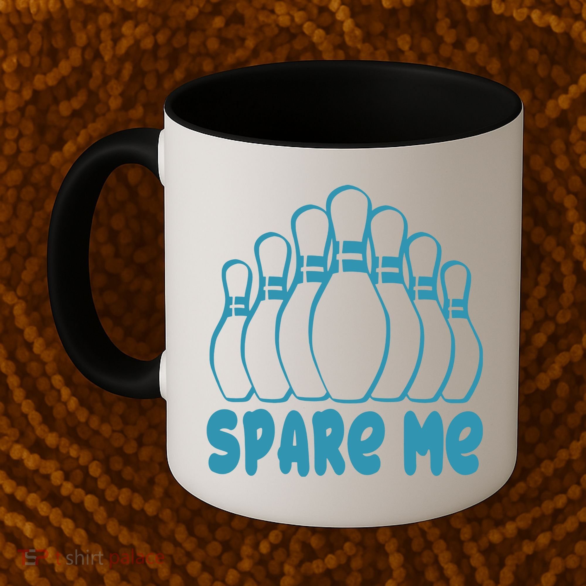 Spare Me Funny Bowling Gift With Bowling Pins Coffee Mug