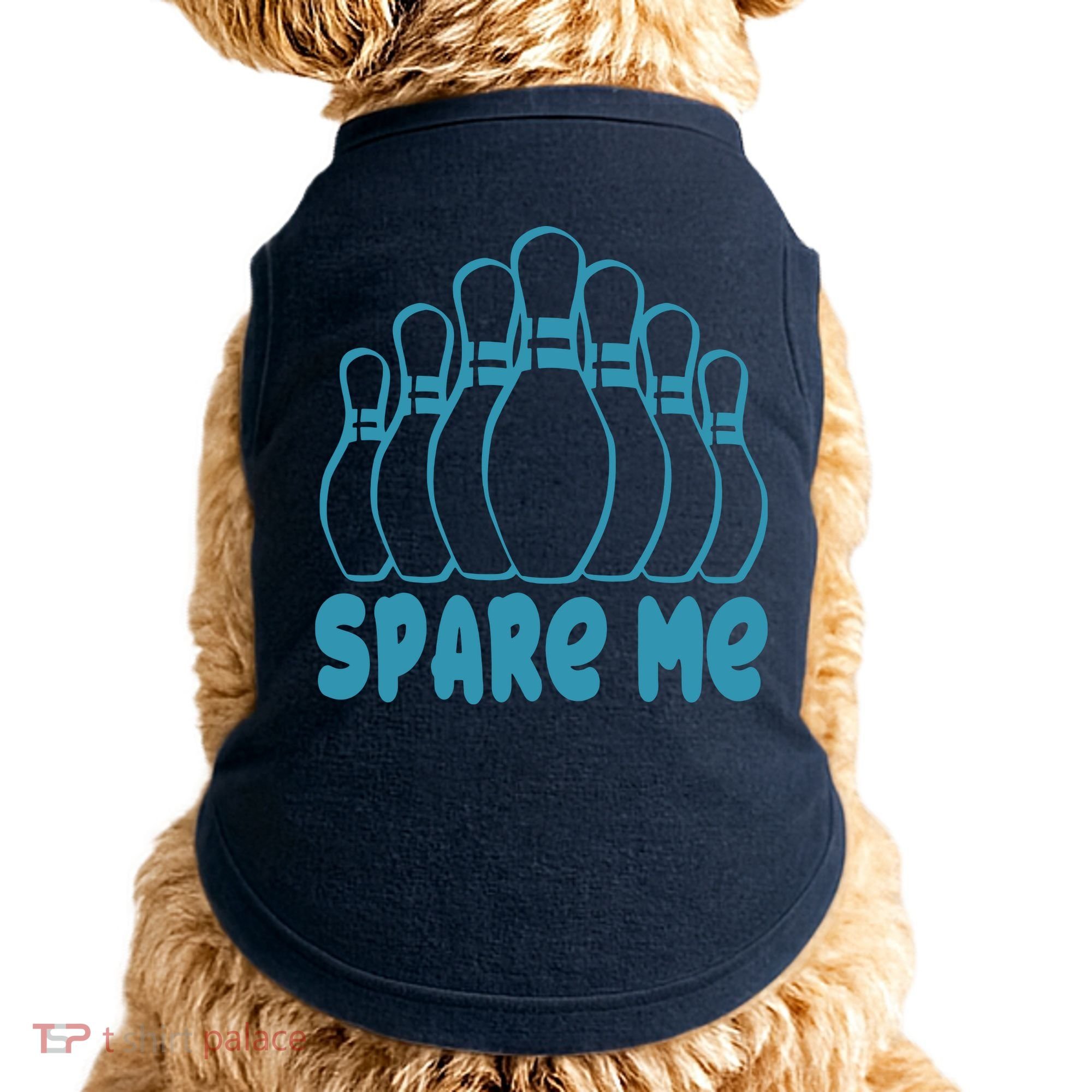Spare Me Funny Bowling Gift With Bowling Pins Doggie Tank