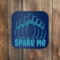 Spare Me Funny Bowling Gift With Bowling Pins Coaster thumb 0