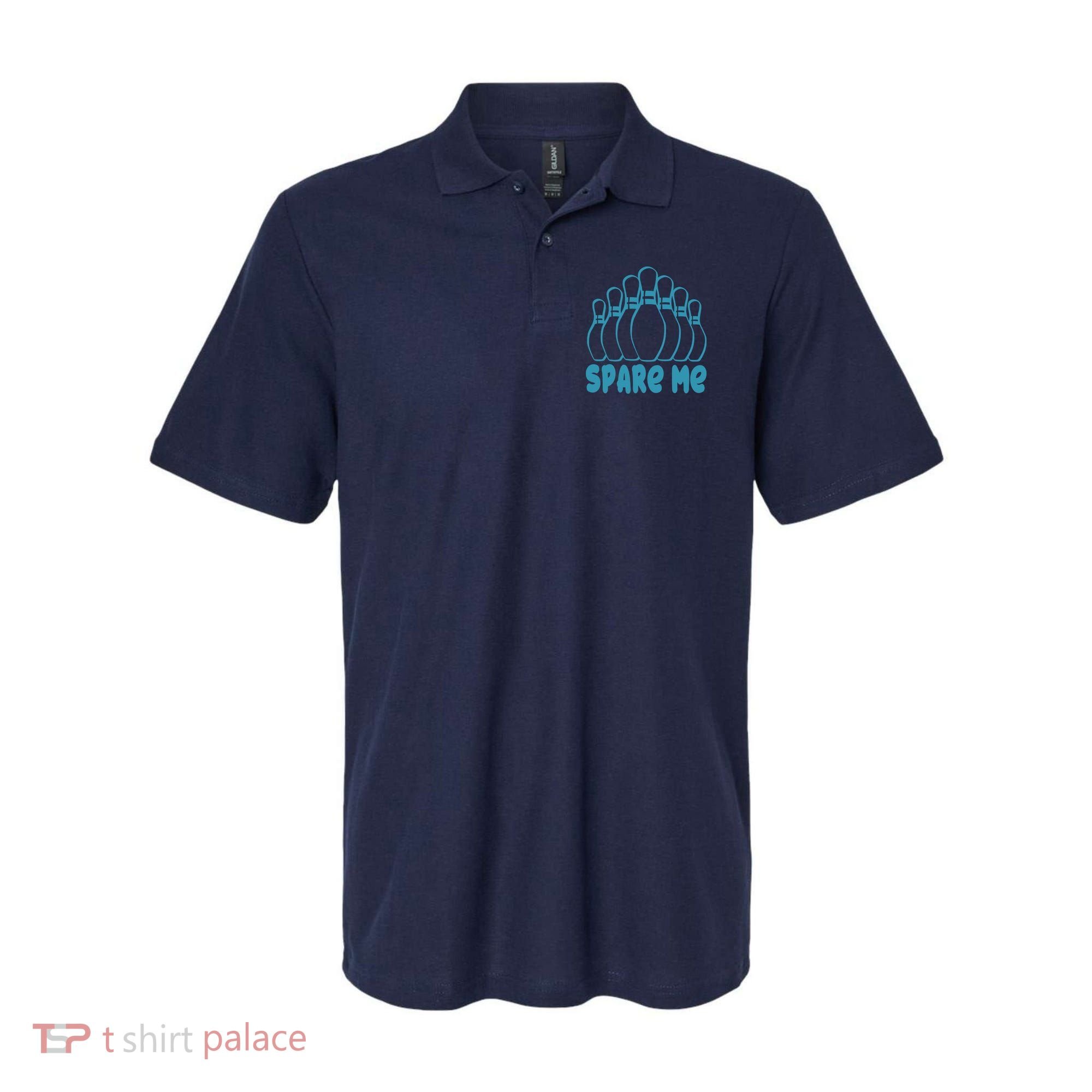 Spare Me Funny Bowling Gift With Bowling Pins Polo