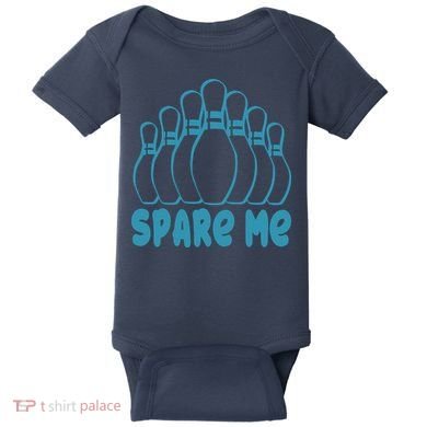 Spare Me Funny Bowling Gift With Bowling Pins Baby Bodysuit