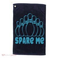 Spare Me Funny Bowling Gift With Bowling Pins Golf Towel thumb 0