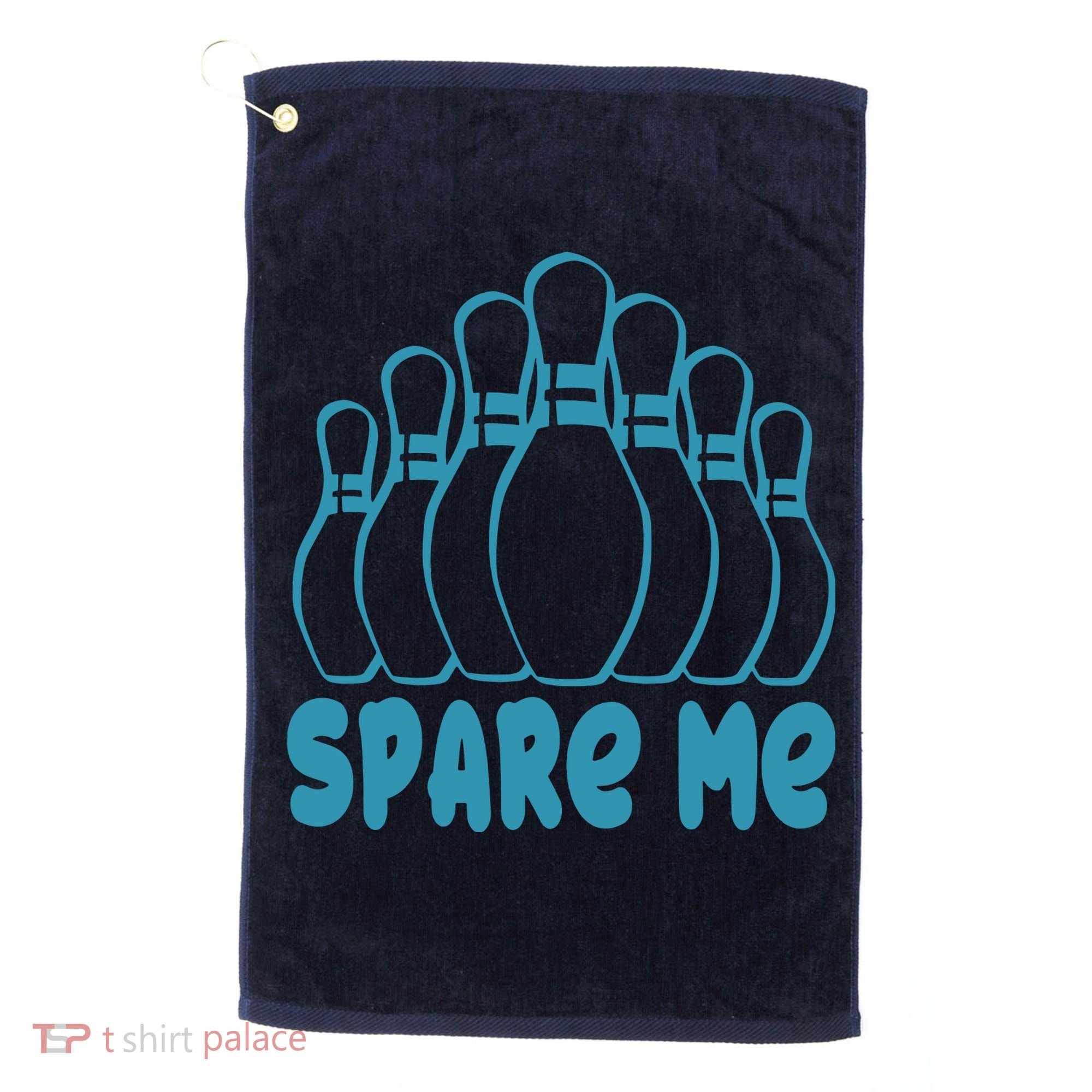 Spare Me Funny Bowling Gift With Bowling Pins Golf Towel