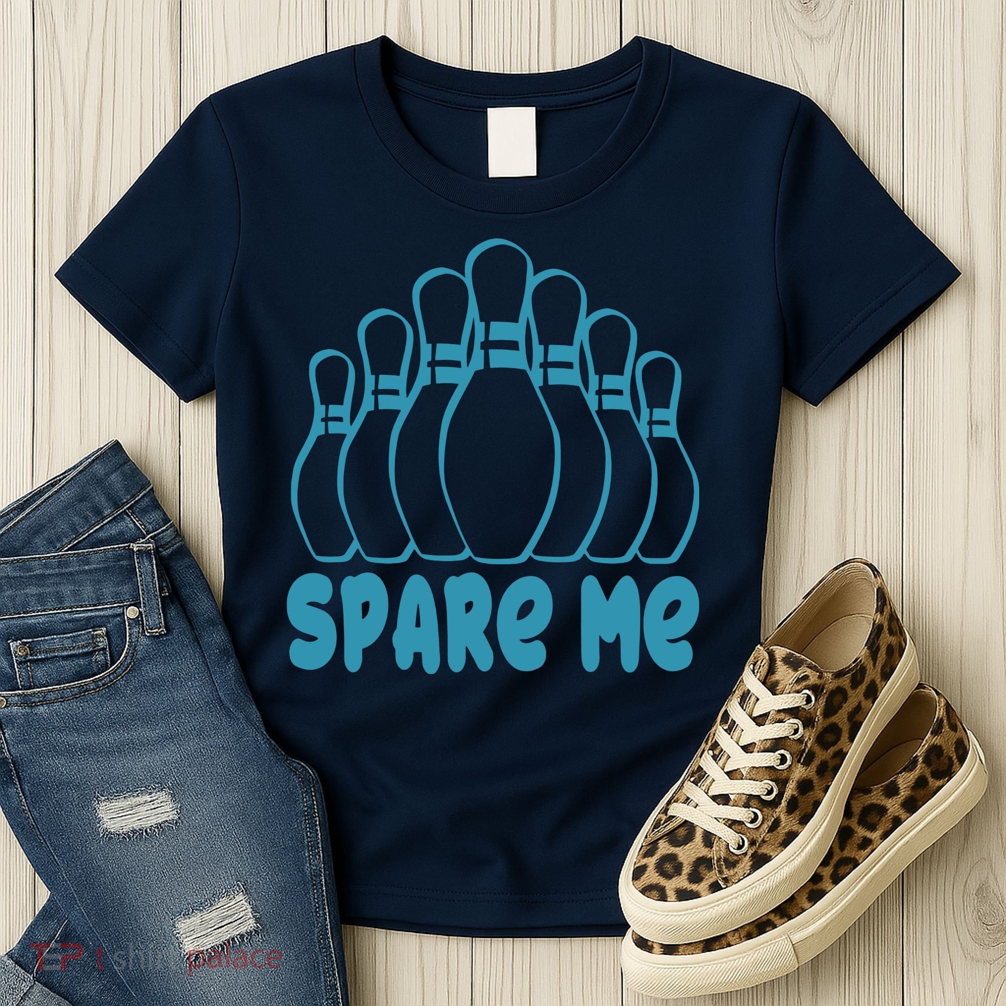 Spare Me Funny Bowling Gift With Bowling Pins Women's T-Shirt