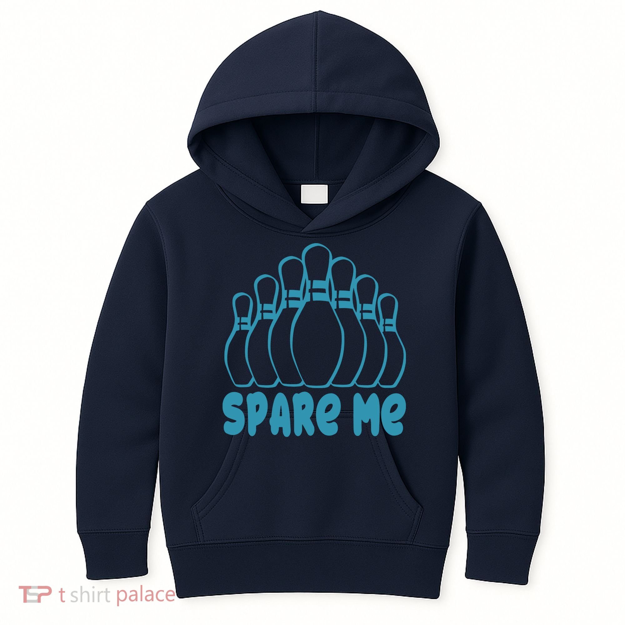 Spare Me Funny Bowling Gift With Bowling Pins Kids Hoodie
