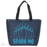 Spare Me Funny Bowling Gift With Bowling Pins Tote Bag thumb 0