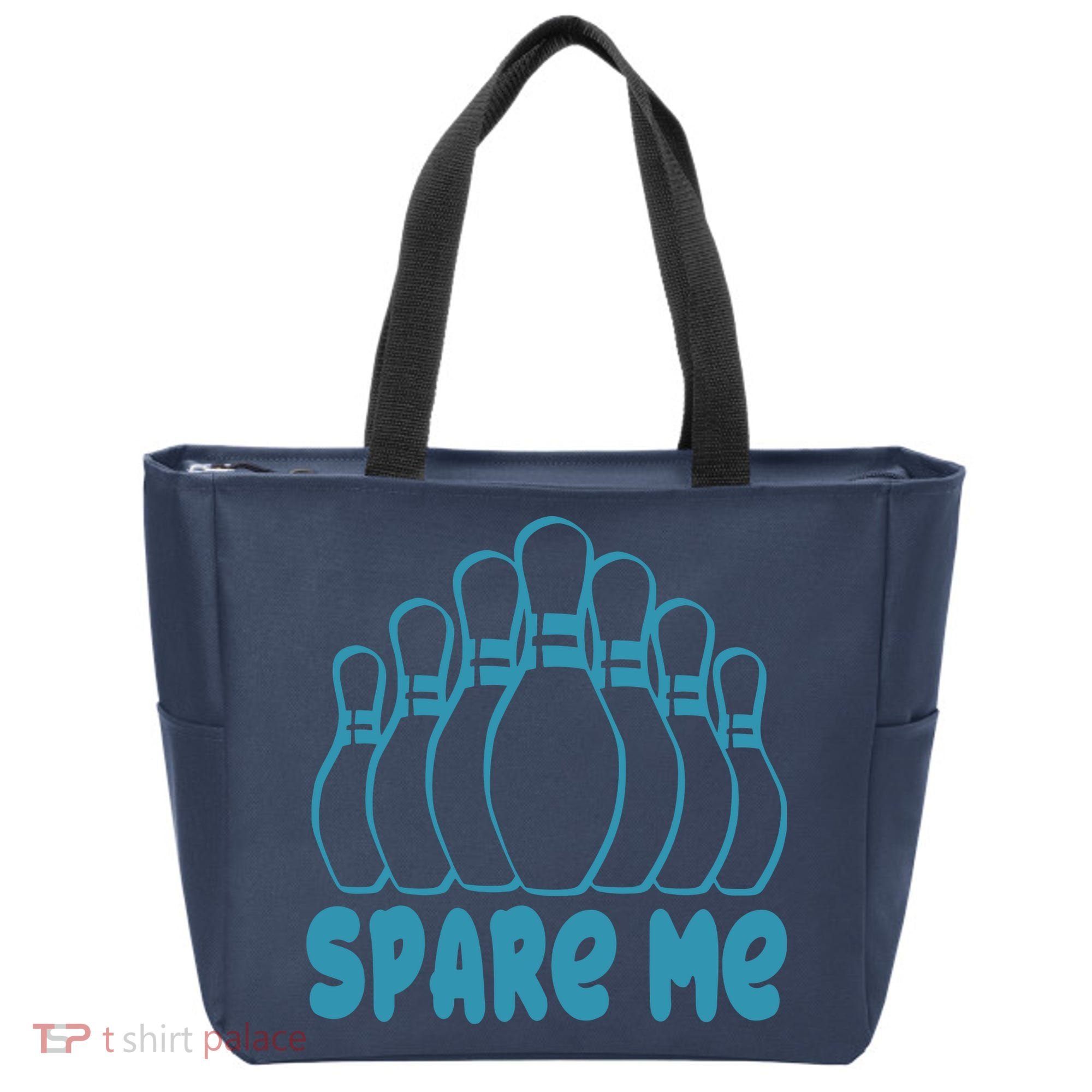 Spare Me Funny Bowling Gift With Bowling Pins Tote Bag