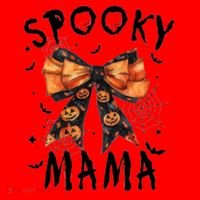 Spooky Mama Funny Pumpkin Halloween Season Matching Family Santa Hat thumb 1