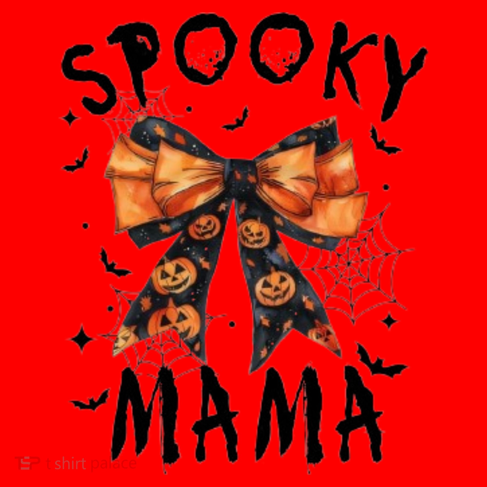 Spooky Mama Funny Pumpkin Halloween Season Matching Family Santa Hat