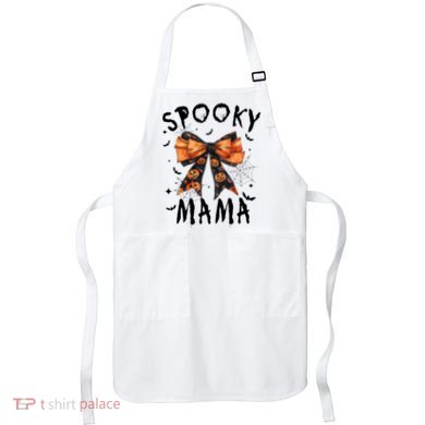 Spooky Mama Funny Pumpkin Halloween Season Matching Family Apron