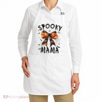 Spooky Mama Funny Pumpkin Halloween Season Matching Family Apron thumb 2