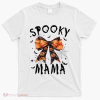 Spooky Mama Funny Pumpkin Halloween Season Matching Family T-Shirt thumb 0