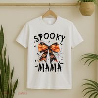 Spooky Mama Funny Pumpkin Halloween Season Matching Family T-Shirt thumb 2
