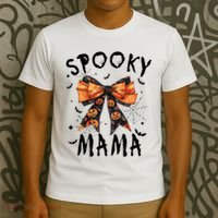 Spooky Mama Funny Pumpkin Halloween Season Matching Family T-Shirt thumb 3