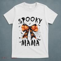 Spooky Mama Funny Pumpkin Halloween Season Matching Family T-Shirt thumb 5