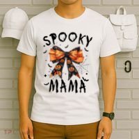 Spooky Mama Funny Pumpkin Halloween Season Matching Family T-Shirt thumb 6