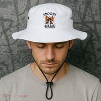Spooky Mama Funny Pumpkin Halloween Season Matching Family Bucket Hat thumb 2
