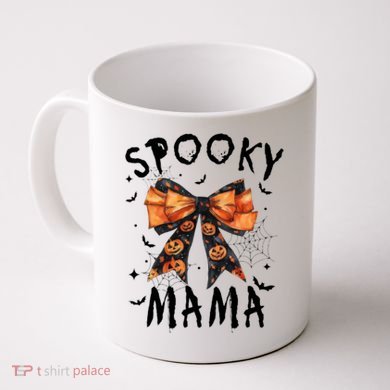 Spooky Mama Funny Pumpkin Halloween Season Matching Family Coffee Mug