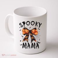 Spooky Mama Funny Pumpkin Halloween Season Matching Family Coffee Mug thumb 0