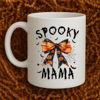 Spooky Mama Funny Pumpkin Halloween Season Matching Family Coffee Mug thumb 2