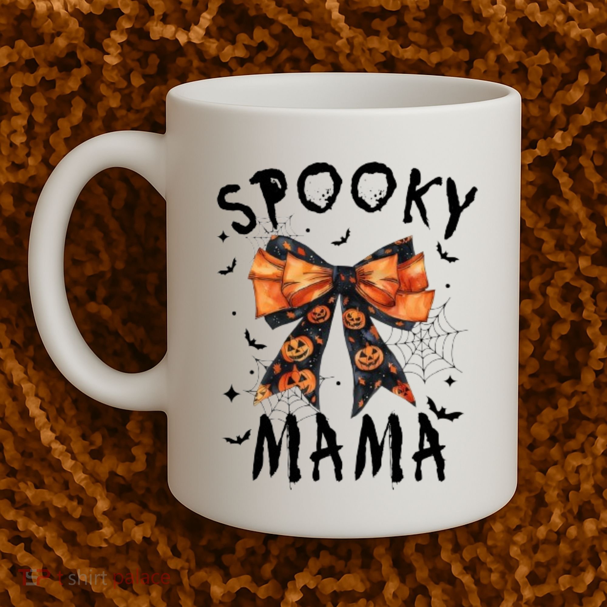Spooky Mama Funny Pumpkin Halloween Season Matching Family Coffee Mug